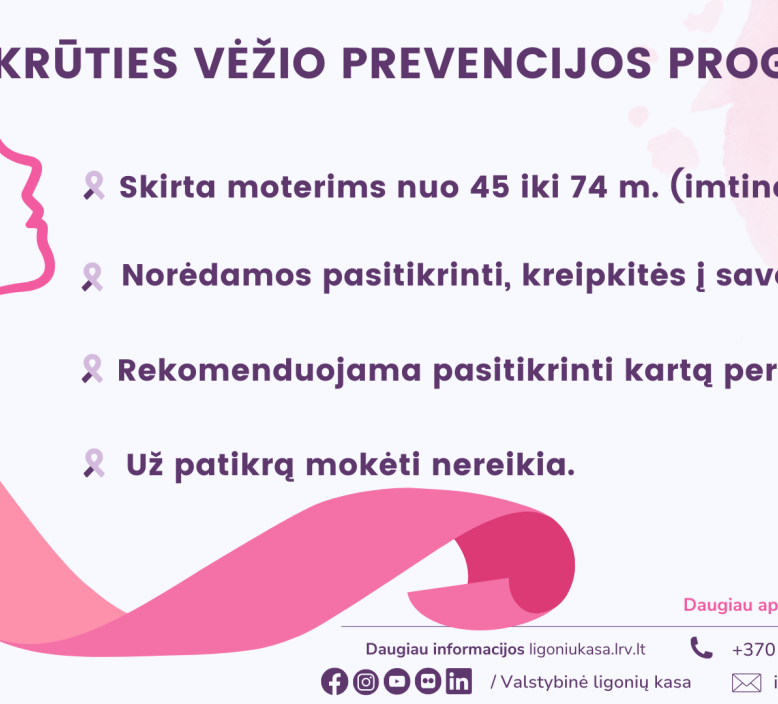 Nuo sausio 1 d. keičiasi prevencinės ligų programos. Kviečiame susipažinti