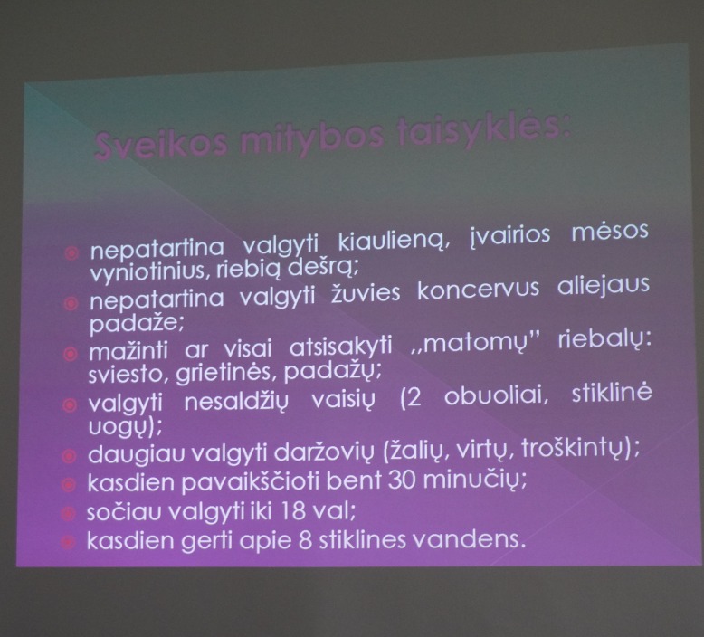 Seminaras „Mitybos rekomendacijos sergantiems cukriniu diabetu“ Utenoje